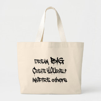Traumgroße schaffen sich inspirieren schwarze jumbo stoffbeutel