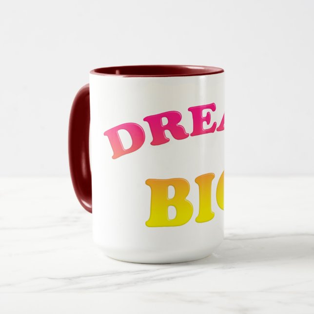 Traumgroßes. Lustiger Steigungstext Tasse (Vorderseite Links)