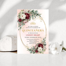 Traumhaft Boho Burgunder Floral Eukalyptus Gold Qu