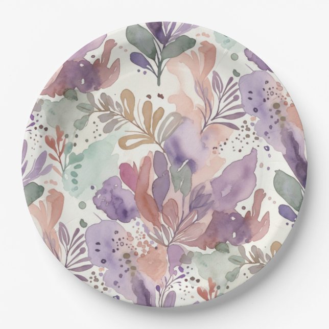 Traumhaft feminines Design Papierplatte Pappteller (Vorderseite)