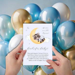 Traumhaft über der Moon Raccoon Baby Dusche Begleitkarte