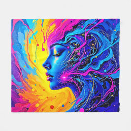 Traumhafte Abstrakte Frau Fleecedecke