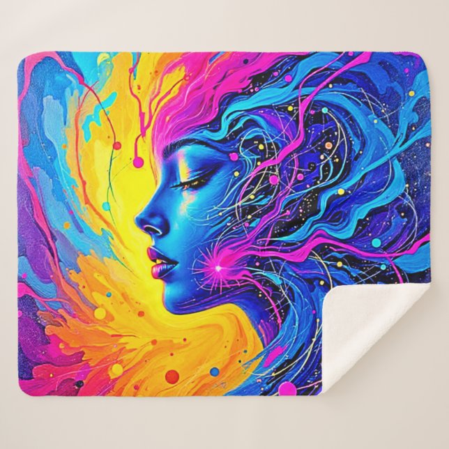 Traumhafte Abstrakte Frau Sherpadecke (Vorderseite (Horizontal))