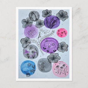 Traumhafte Aquarellblüten Postkarte