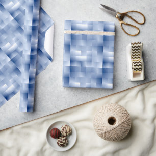 Traumhafte blaue Töne in einem quadratischen Muste Geschenkpapier