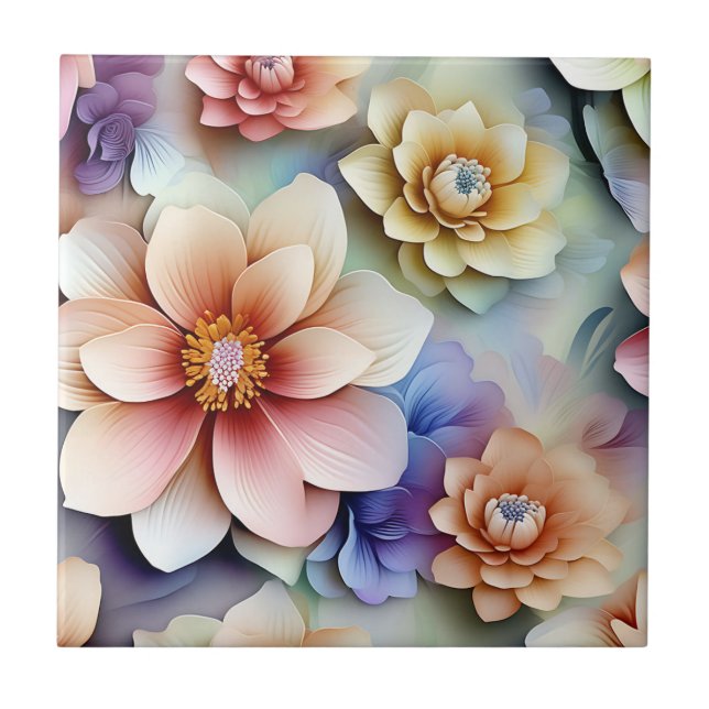 Traumhafte Blume Petals Fliese (Vorderseite)