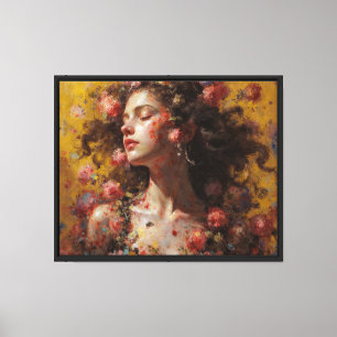 Traumhafte Blumen-Göttin – Landschaft-Leinwand-Kun Leinwanddruck