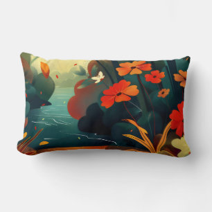 Traumhafte Blumenlandschaft Lendenkissen