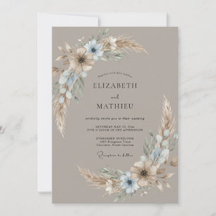 Traumhafte Boho-Hochzeit in Taupe Einladung