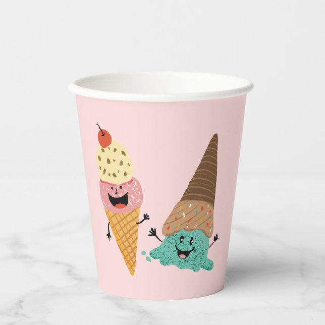 Traumhafte Eiscreme Kindergeburtstag Party Cup Pappbecher (Vorderseite)