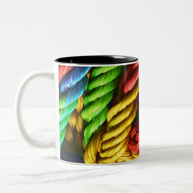 Traumhafte farbenfrohe Tasse (Links)