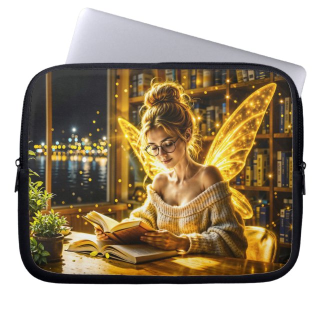 Traumhafte Feenbrille und Bücher Laptopschutzhülle (Vorderseite)