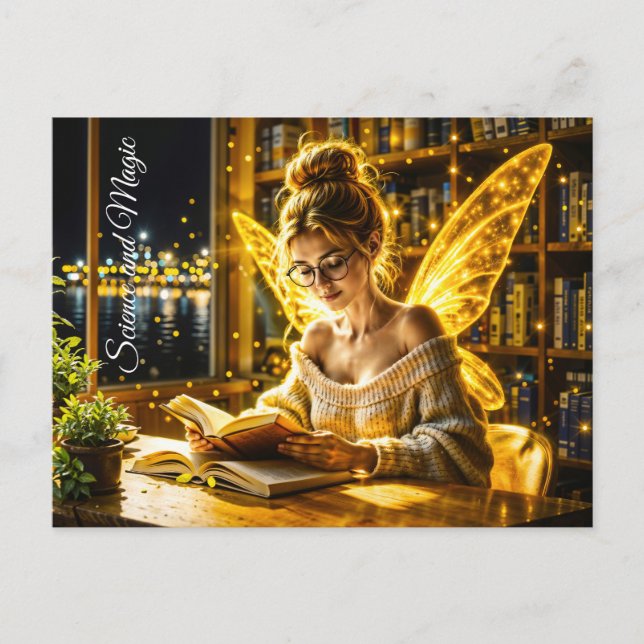 Traumhafte Feenbrille und Bücher Postkarte (Vorderseite)