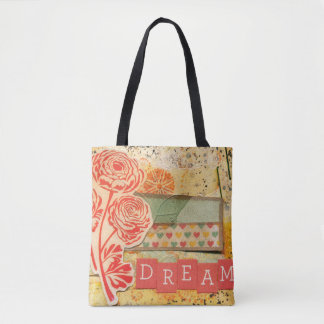 Traumhafte Florale Collage Canvas-Tasche Tasche