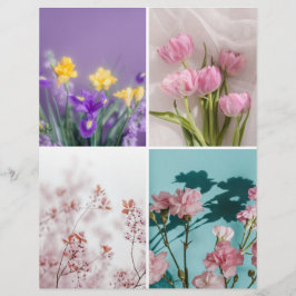 Traumhafte Frühlingsblumen Scrapbook Ausschneidepa