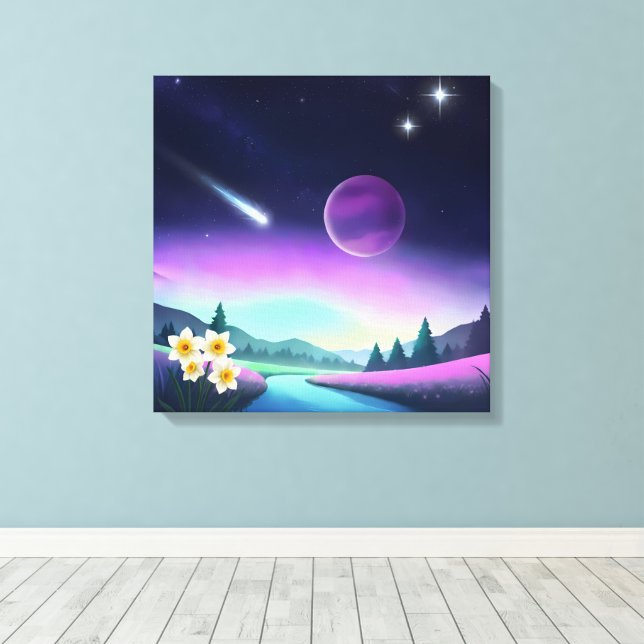 Traumhafte kosmische Landschaft Leinwanddruck (Insitu (Holzboden))