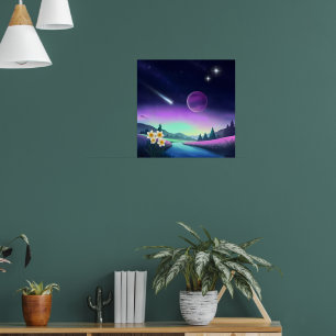Traumhafte kosmische Landschaft Poster