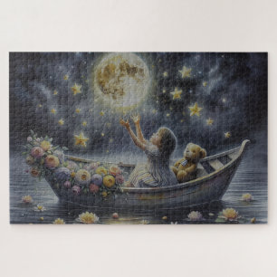 Traumhafte Mond-Fantasie-Szene für Mädchen