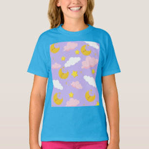 Traumhafte Mondwolken & Sterne Nachthimmel T-Shirt