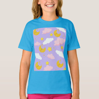 Traumhafte Mondwolken & Sterne Nachthimmel T-Shirt