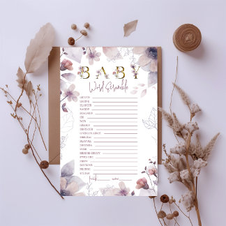 Traumhafte Pastell-Baby-Wortverwirrung-Shower-Spie
