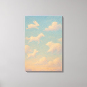 Traumhafte Pastell-Tierwolken Leinwanddruck