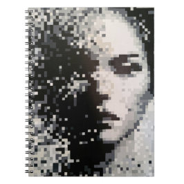 Traumhafte Pixel-Silhouette in sanften Schattierun Notizblock