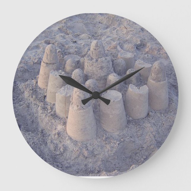 traumhafte Sandburg Große Wanduhr (Vorderseite)