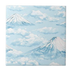 Traumhafte Schneeberge - Sanftes Blauweiß Fliese