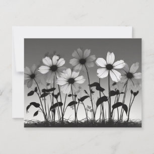 Traumhafte Schwarz-Weiß-Blumen-Schatten Postkarte