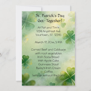 Traumhafte Shamrocks St. Patrick's Day Einladung