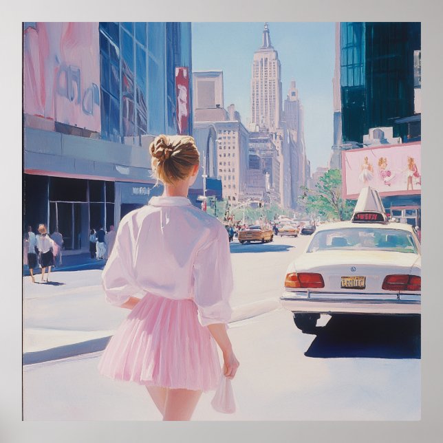 Traumhafte Stadtrundgänge: Moderne urbane Kunst Poster (Vorne)