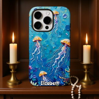 Traumhafte Tiefen: Quallenfantasie iPhone 16 Pro Hülle