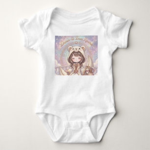 Traumhafte Träumerei: Kawaii-Bär-Hoodie-Mädchen & Baby Strampler