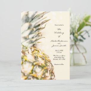 Traumhafte tropische Ananas-Insel-Strandhochzeit Einladung