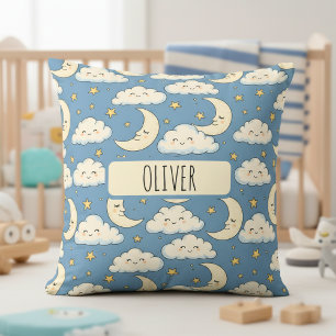 Traumhafte verspielte schlafende Mond- und Wolken- Kissen