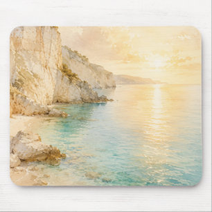 Traumhafte Wasserfarben-Küstenklippen bei Sonnenau Mousepad