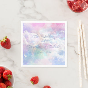 Traumhafte Wolken und Sterne Hochzeit Serviette