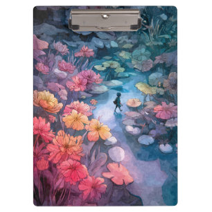 Traumhafter Blumenpfad Fantasy-Art-Clip Klemmbrett