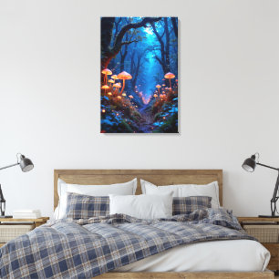 Traumhafter Dschungel mit biolumineszenter Flora Leinwanddruck