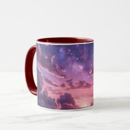 Traumhafter Galaxie-Himmel-Becher | Rosa lila Wolk Tasse