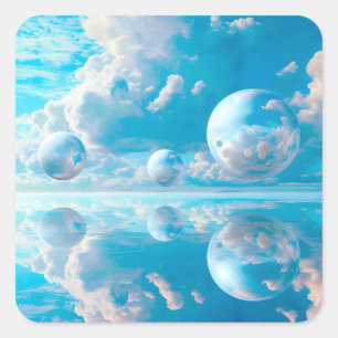Traumhafter Himmel Surreale Naturlandschaft Quadratischer Aufkleber