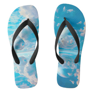 Traumhafter Himmel Surrealistische Naturlandschaft Flip Flops