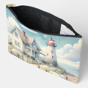 Traumhafter Pastell-Leuchtturm am Meer Zubehörtasche