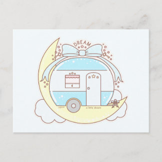 Traumhafter Vintage-Campinganhänger Postkarte