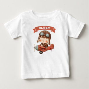 Traumhaftes Baby-Flieger in rotem Flugzeug Baby T-shirt