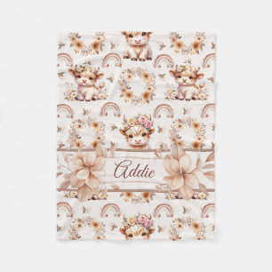 Traumhaftes Boho Highland Kuh Kinderzimmer Fleecedecke