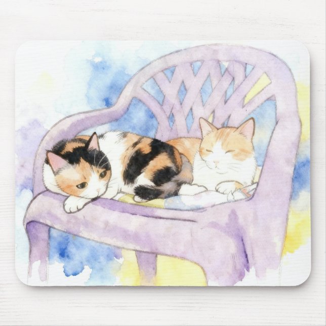 Traumhaftes Duo beim Schlafen Mousepad (Vorne)