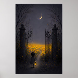 Traumhaftes gelbes Gartentor Wandkunst Poster