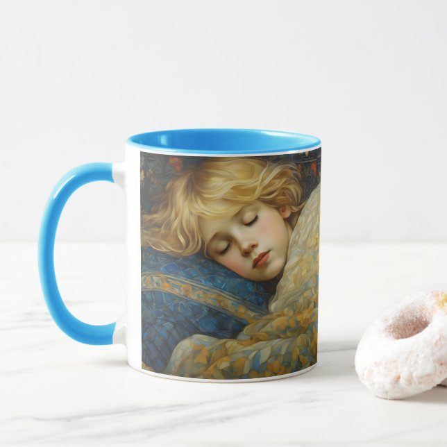 Traumhaftes Kind im Blumengeflecht Tasse (Mit Donut)